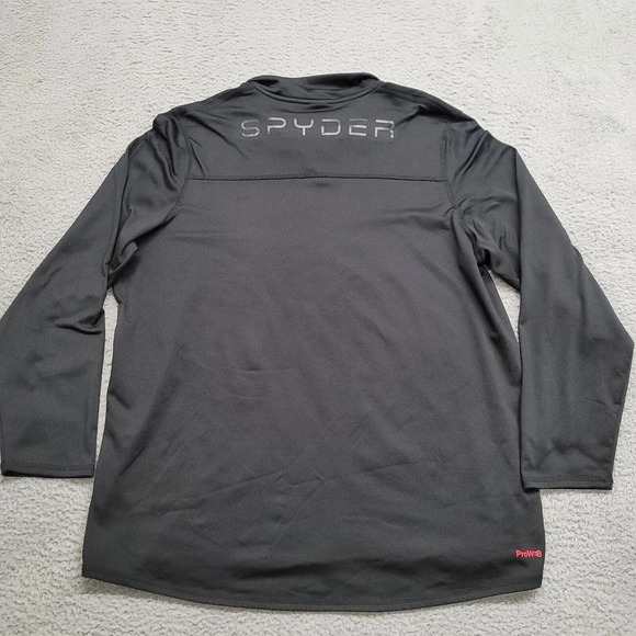 Spyder Active Jacket Mens XL Black Pullover 1/4 Zip Spellout Logo Outdoors ProWB - Picture 4 of 11